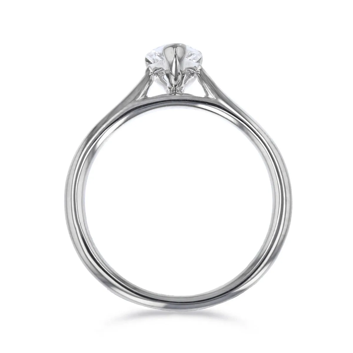 0.75ct Ophelia Pear Cut Diamond Solitaire Engagement Ring | 18ct White Gold