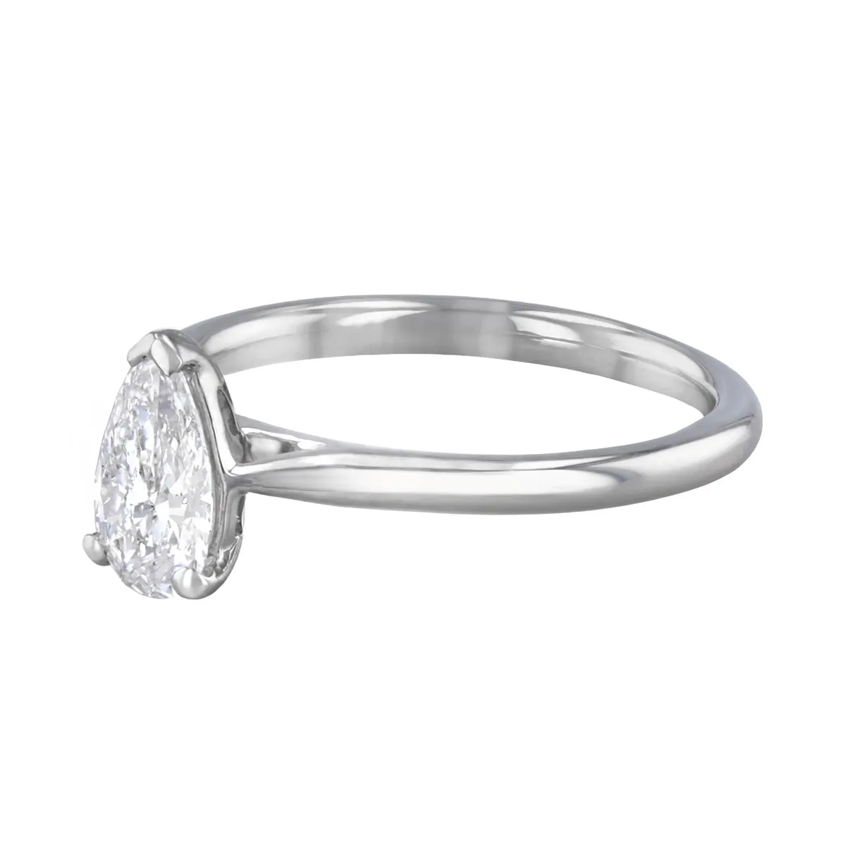 0.75ct Ophelia Pear Cut Diamond Solitaire Engagement Ring | 18ct White Gold