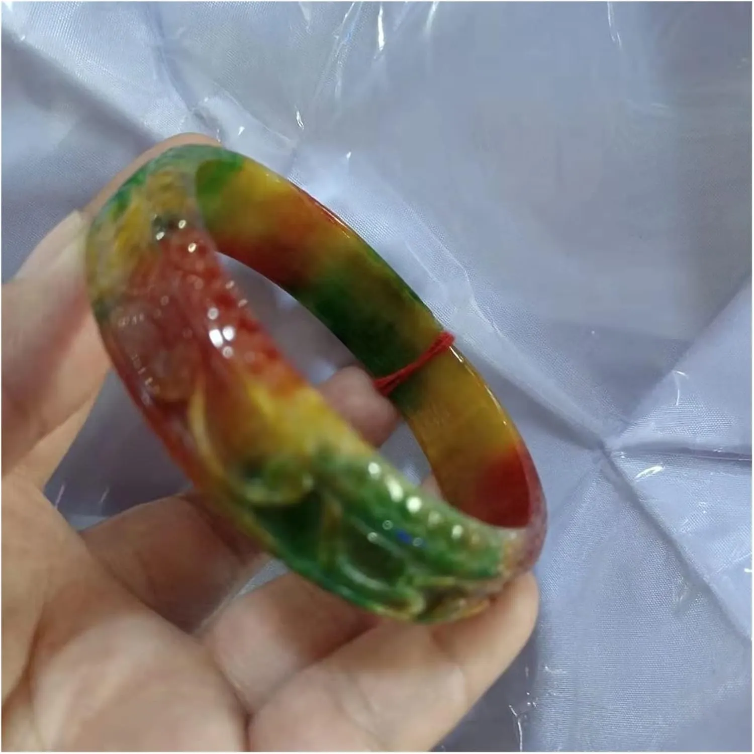 100% Real Rare Colour Bracelet Jade Bangles Hand Carved Jade Bangle Jadeite Bracelets Jade Jewelry /1850 (Color : A, Size : 59-60mm)