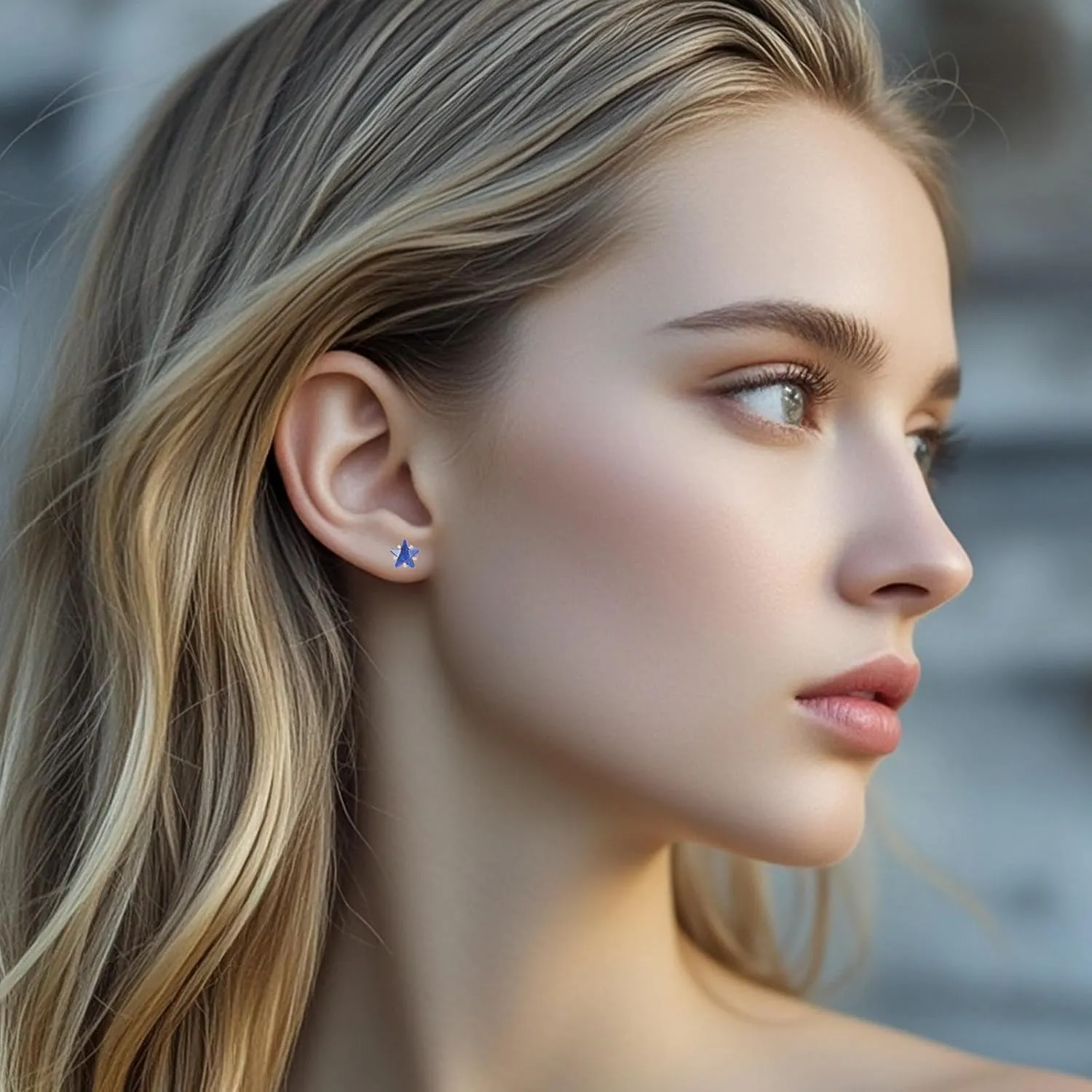 12 Pairs 18K Gold Plated Surgical Stainless Steel Stud Earring Cubic Zirconia Birthstone Stud Earrings Set for Women