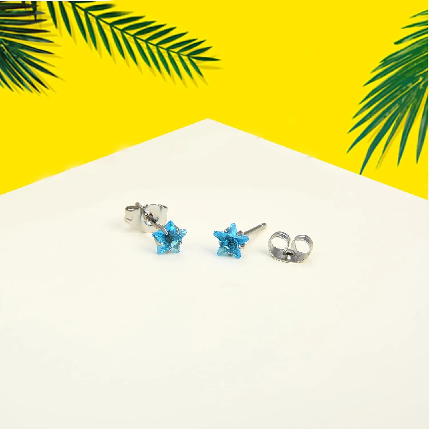 12 Pairs 18K Gold Plated Surgical Stainless Steel Stud Earring Cubic Zirconia Birthstone Stud Earrings Set for Women