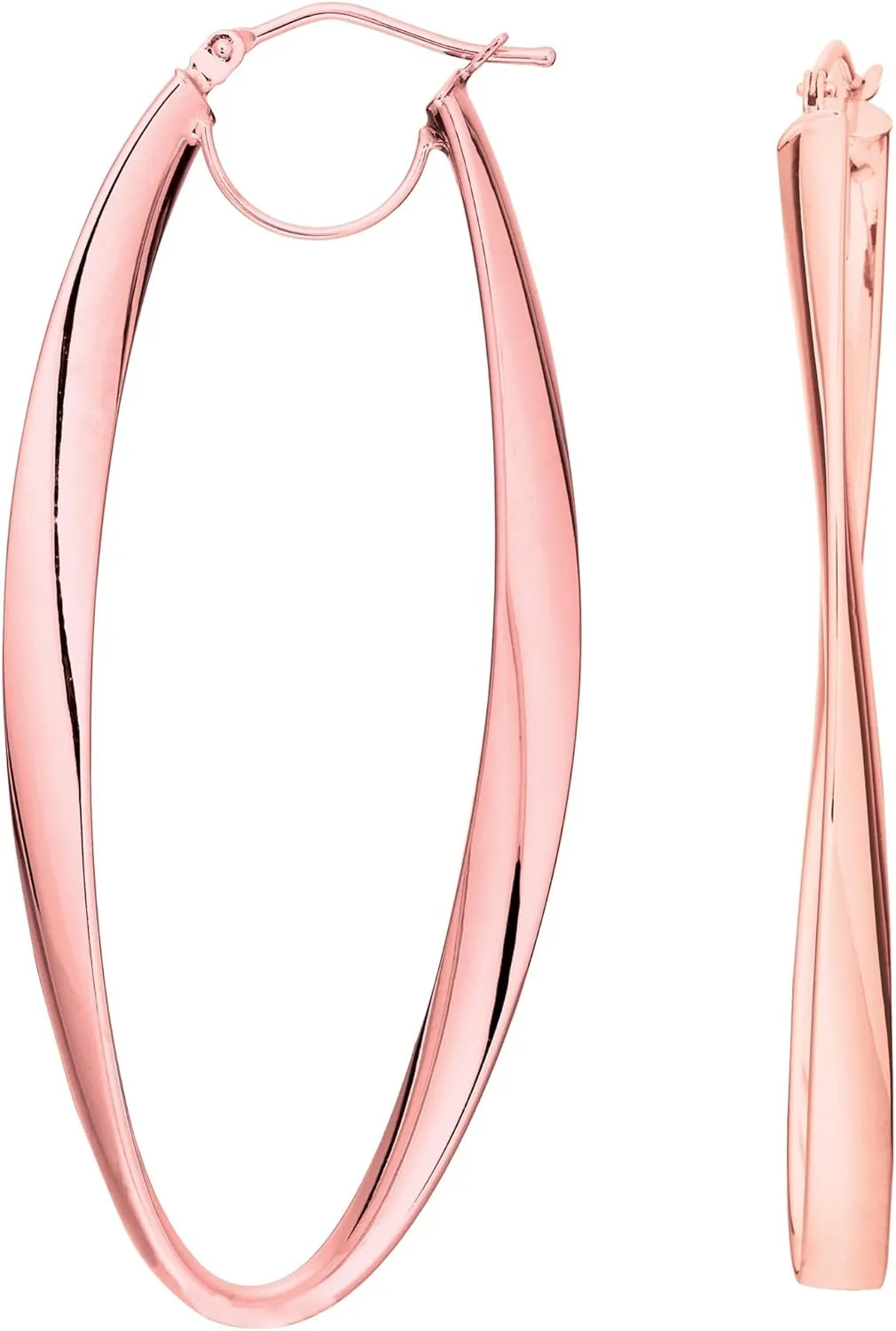 14K Gold 2mm Shiny Wavy Hoop Earrings