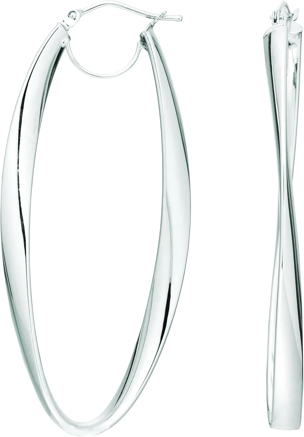 14K Gold 2mm Shiny Wavy Hoop Earrings