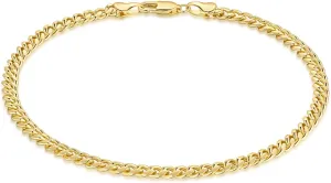 14K Gold Ankle Bracelets Gold Bracelets for Women The Style Of Hip-Pop Ankle Bracelet for Women Non Tarnish 9,10,11