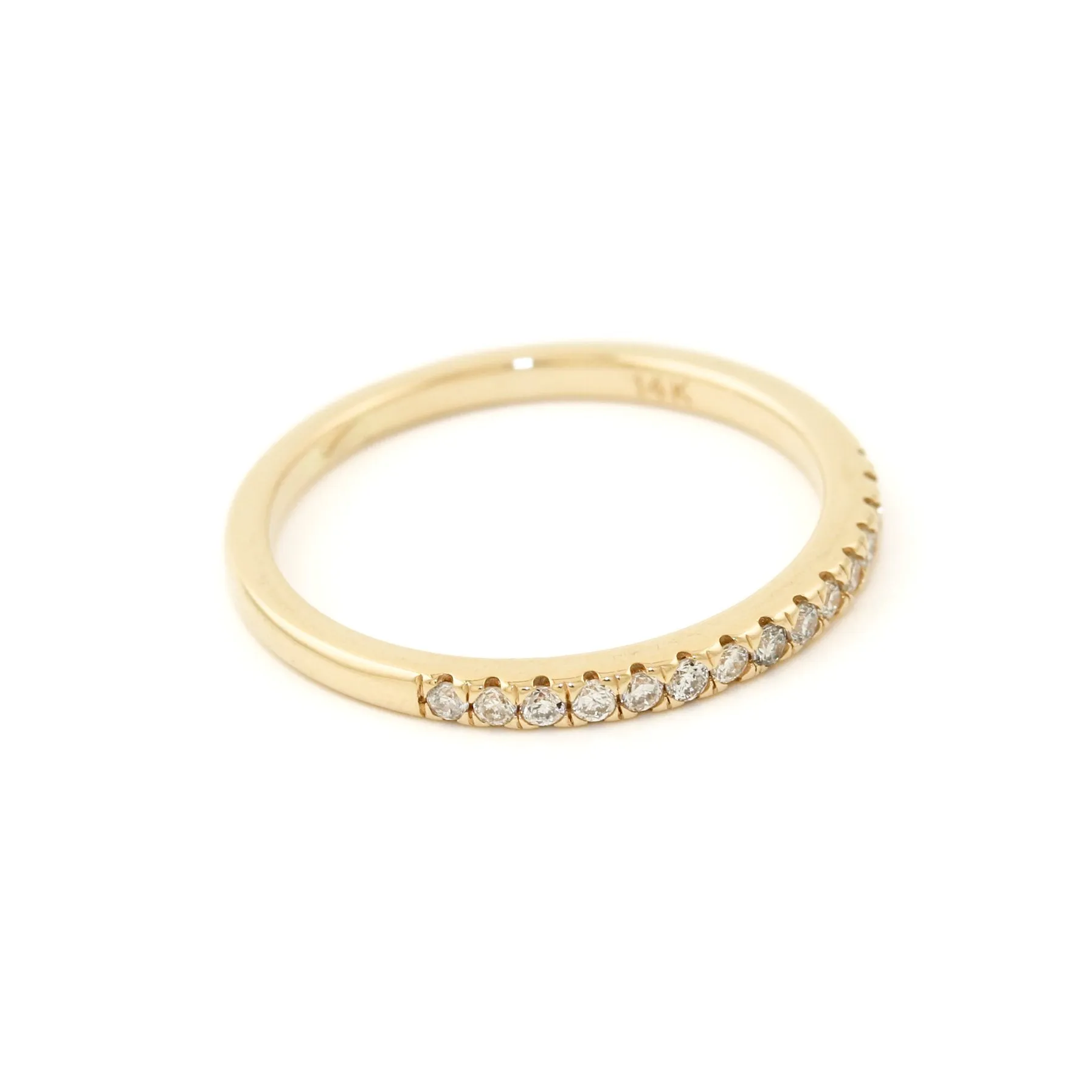 14k Gold x 2mm Pave Lab Diamond Half-Eternity Band