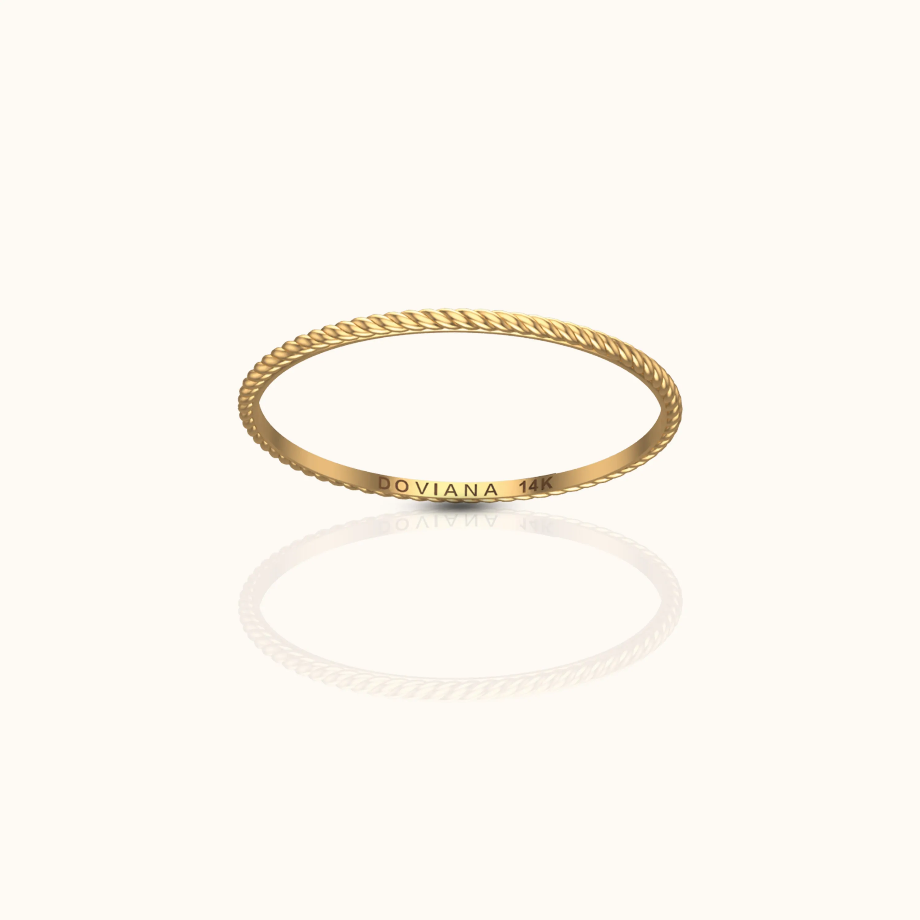 14K Solid Gold Twisted Rope Ring