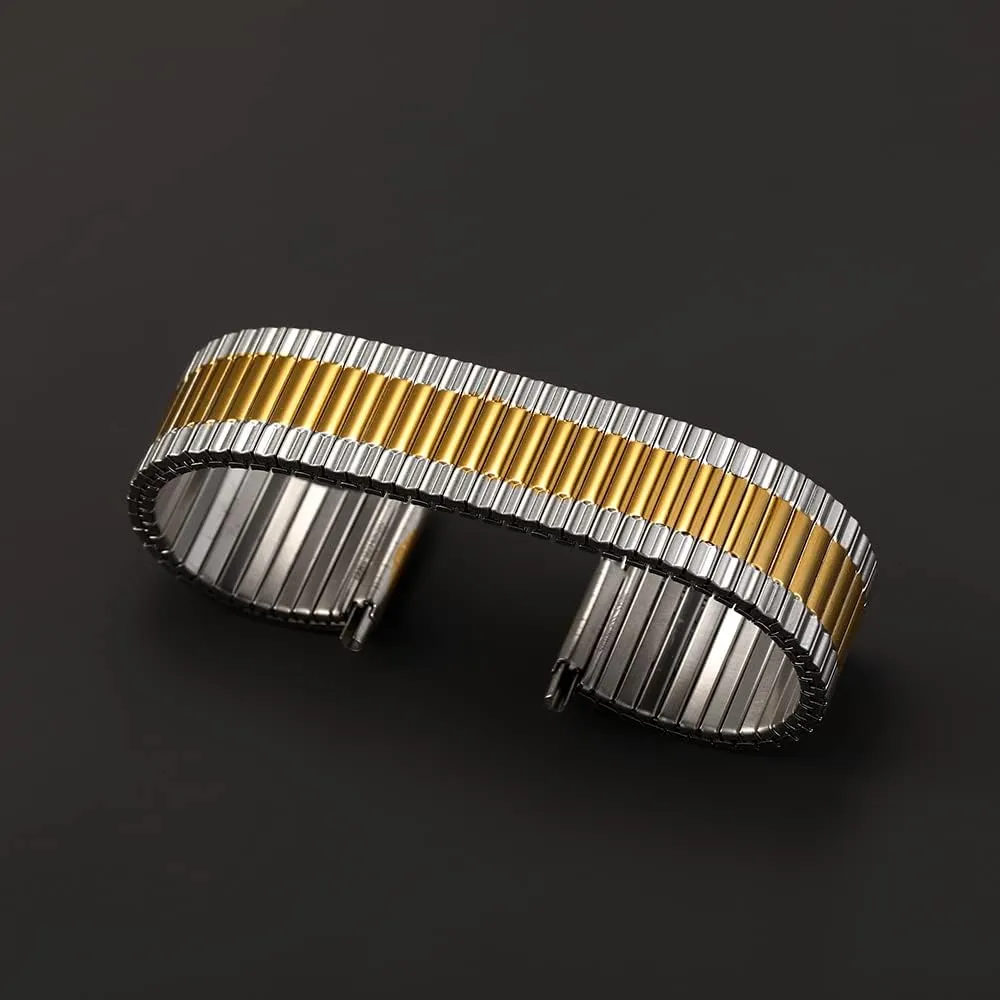18-22mm Mens Stainless Steel Stretchy Expandable Watch Strap Bracelet