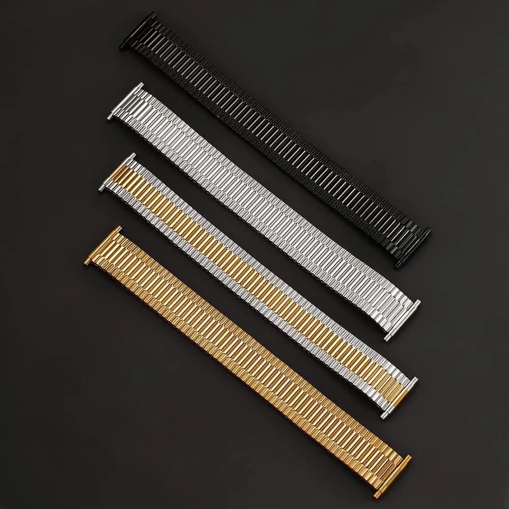 18-22mm Mens Stainless Steel Stretchy Expandable Watch Strap Bracelet