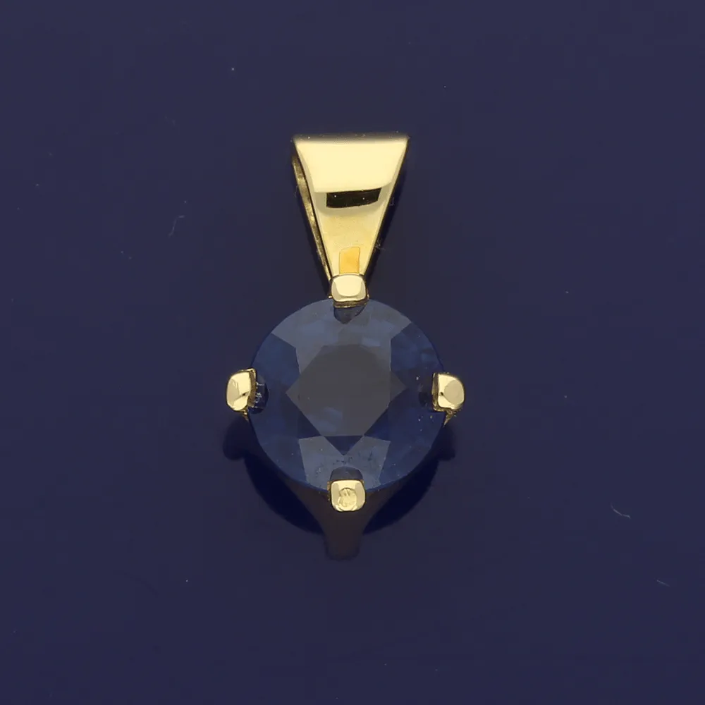 18ct Yellow Gold 0.67ct Sapphire Solitaire Pendant