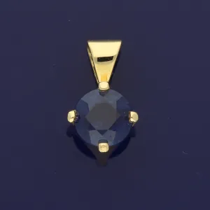 18ct Yellow Gold 0.67ct Sapphire Solitaire Pendant