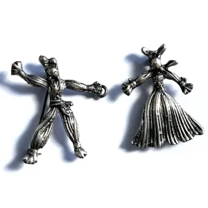 1950's Silver tone Ragdoll Scatter Pin Brooches