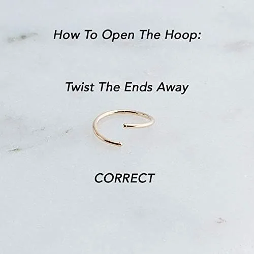 3 Pair Set Nose Rings Hoop Cartilage Small Hoops Earrings Set for Women Tragus Septum Helix Thin Multiple Piercing (14K Gold Filled, 5-6-7 mm | 3 Pairs/ 20 GA)