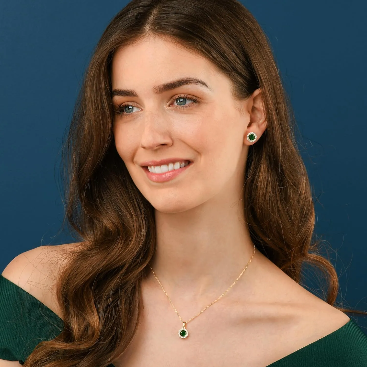 925 Sterling Silver Halo Earrings for Women with White, Green, Blue, or Red Cubic Zirconia Stones, Classic Halo Earrings for Women in Silver, Gold or Rose Gold, Jewelry for Women