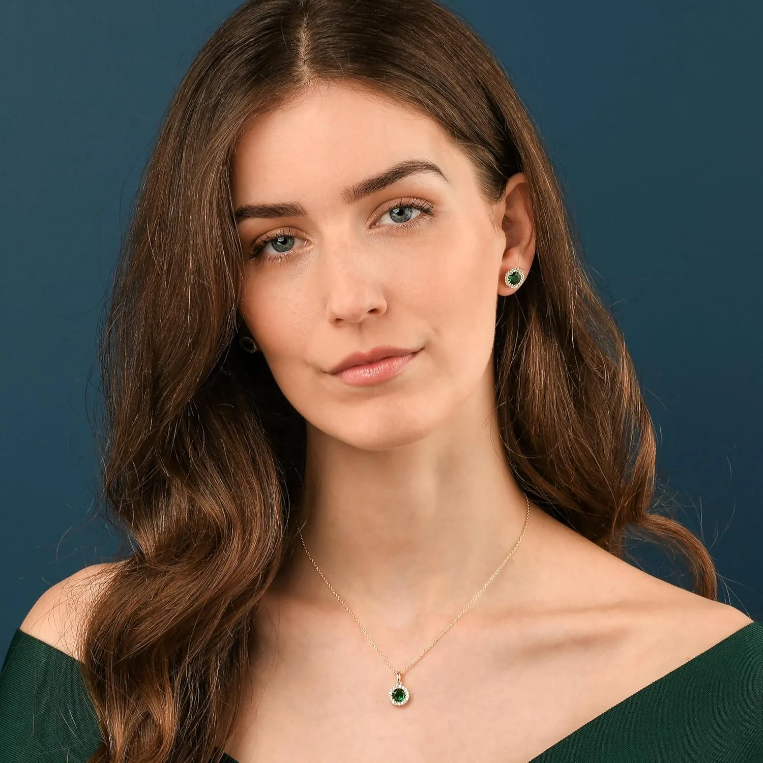 925 Sterling Silver Halo Earrings for Women with White, Green, Blue, or Red Cubic Zirconia Stones, Classic Halo Earrings for Women in Silver, Gold or Rose Gold, Jewelry for Women