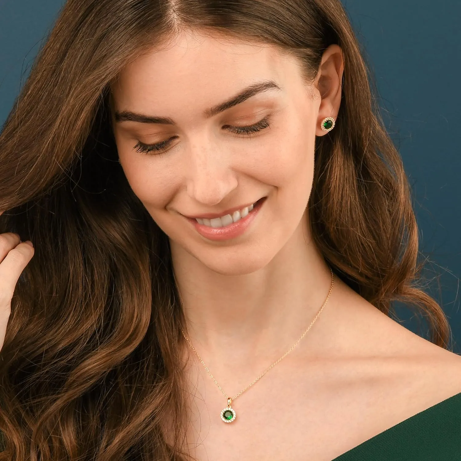 925 Sterling Silver Halo Earrings for Women with White, Green, Blue, or Red Cubic Zirconia Stones, Classic Halo Earrings for Women in Silver, Gold or Rose Gold, Jewelry for Women