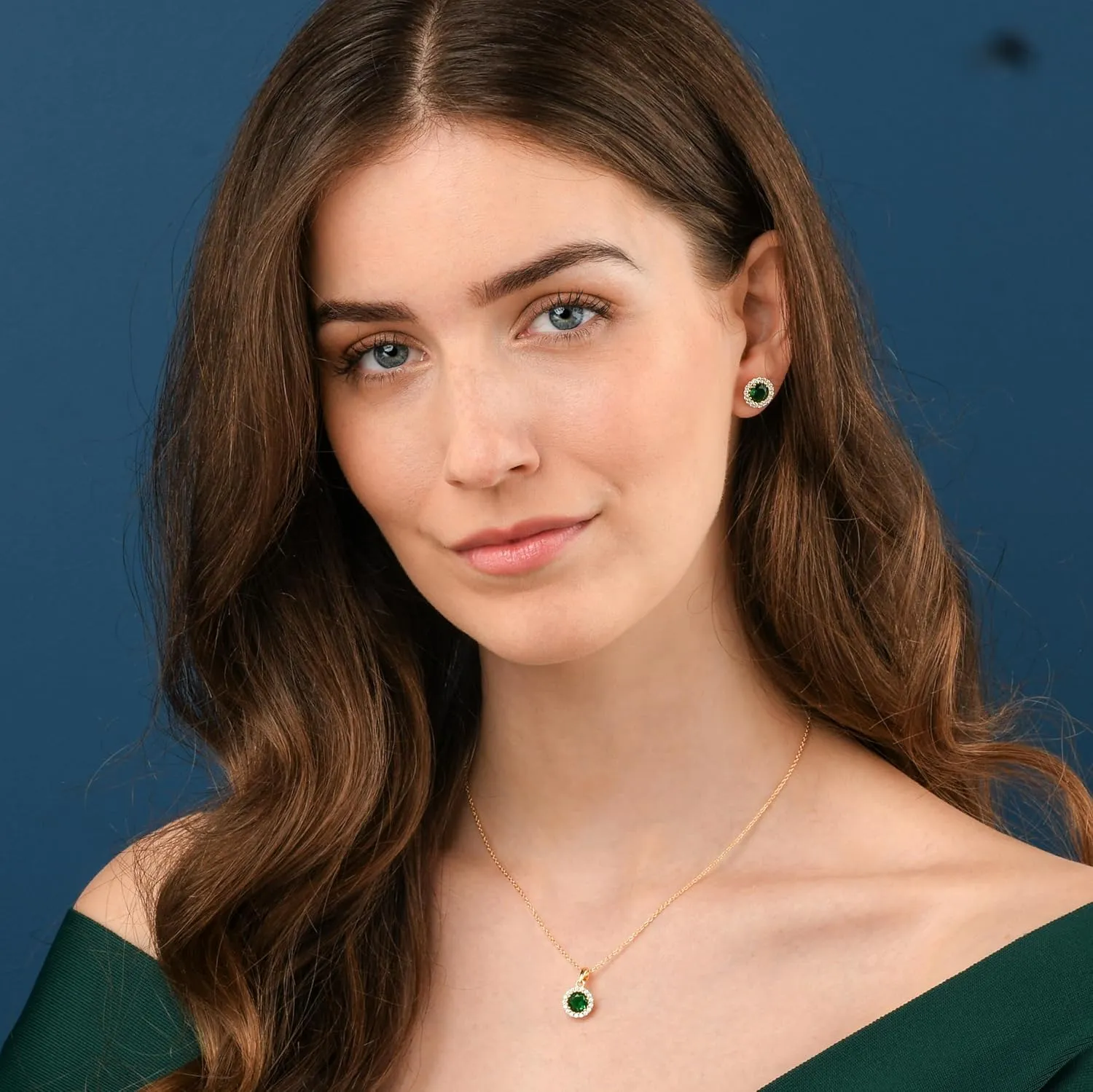 925 Sterling Silver Halo Earrings for Women with White, Green, Blue, or Red Cubic Zirconia Stones, Classic Halo Earrings for Women in Silver, Gold or Rose Gold, Jewelry for Women