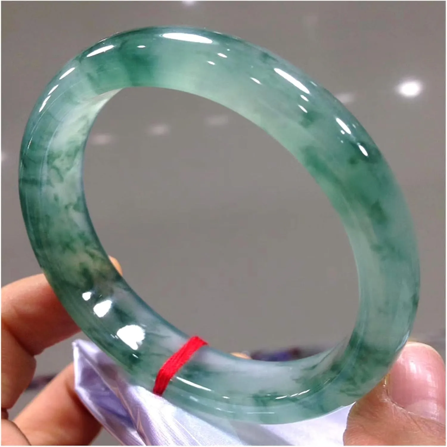 A Green Jade Bangles Handcarved Jadeite Jade Bracelet Real Jade Bracelets Jade Jewelry Women Bangle /1754 (Color : A, Size : 61-62mm)