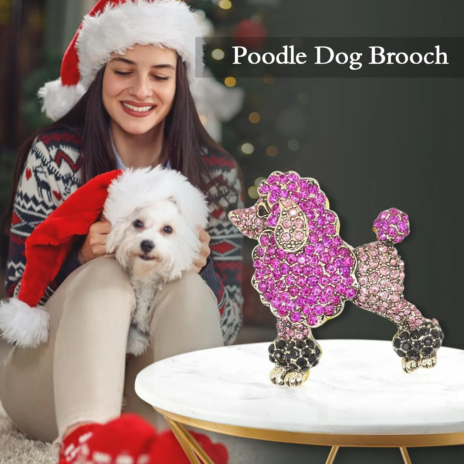 Animal Brooches for Women Cat Dog Fox Brooch Pin Rhinestone Crystal Animal Lapel Pins Jewelry Gifts Valentine's Day Gifts for Wife Mom Girl