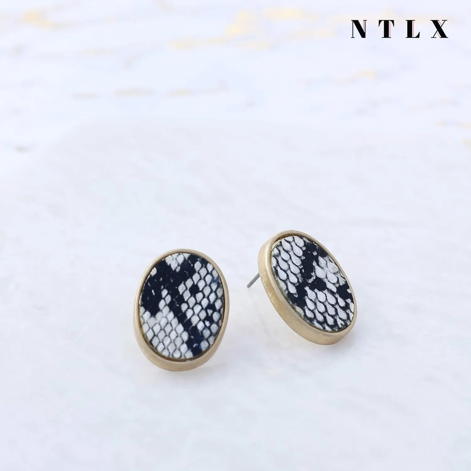 Animal Print Stud Earrings for Women  Leopard, Jaguar, Zebra, Snakeskin  Genuine Leather  Round, Oval, Teardrop - Fashion Statement Earrings - Gift Box Included