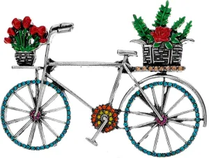 Bicycle Brooch Pins,Crystal Rhinestone Lapel Brooch Pins Colorful Cubic Zirconia Collar Pins Vintage 70s 80s Bike Lapel Brooches Jewelry Gift for Women Men