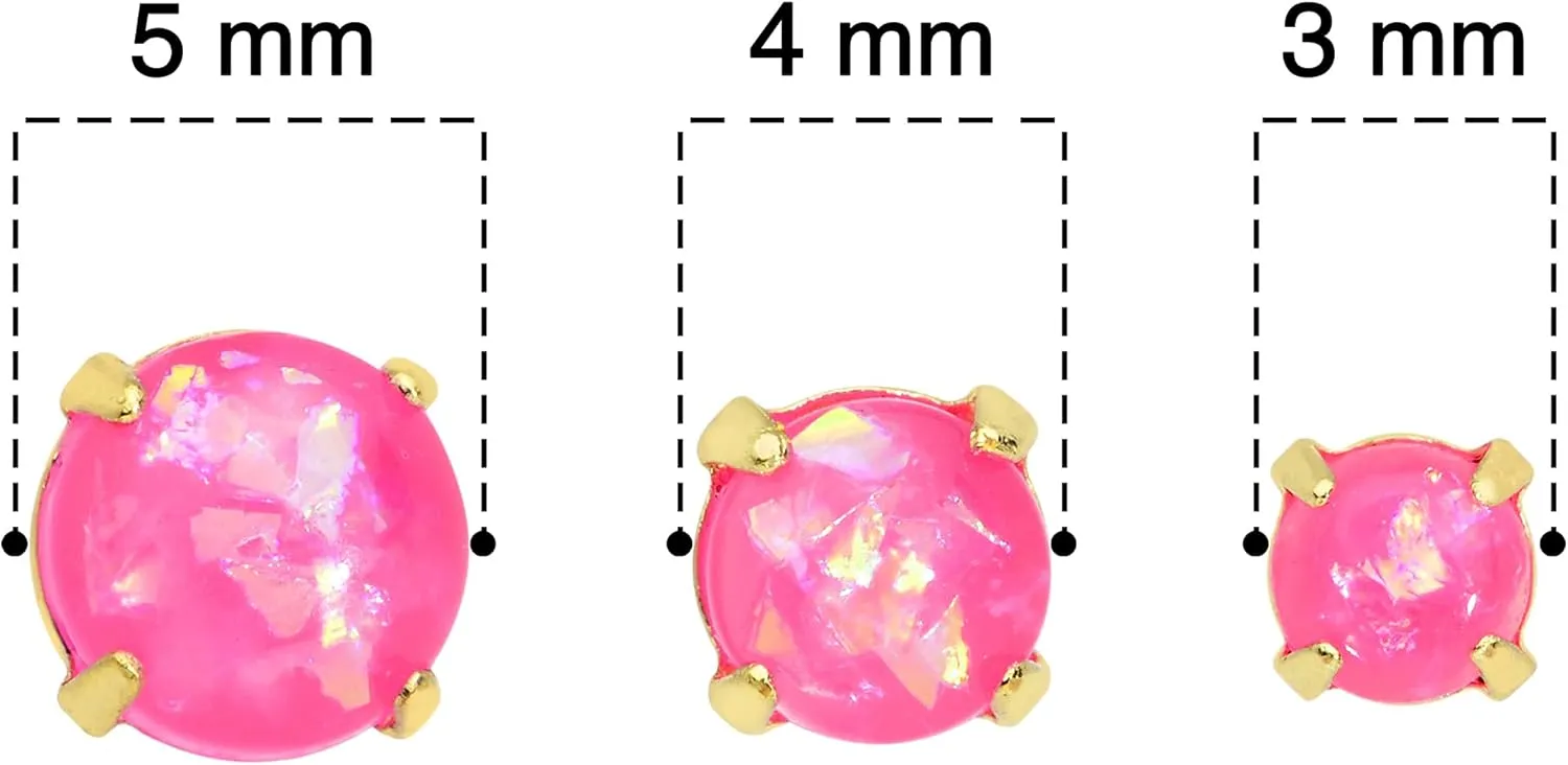Body Candy Stainless Steel Iridescent Stud Earrings Set of 3 Pierced Post Fashion Earrings Women