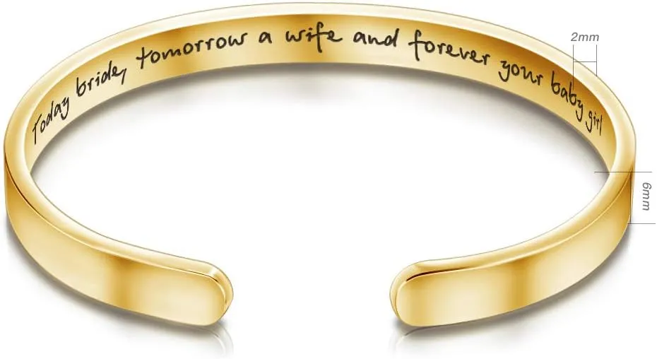 Bracelets for Her Women Mothers Day Daughter Bracelet Gifts Inspirational Gift for Women Graduation Girls Gifts for Her Motivational Birthday Cuff Bangle Friendship Mantra Personalized Jewelry
