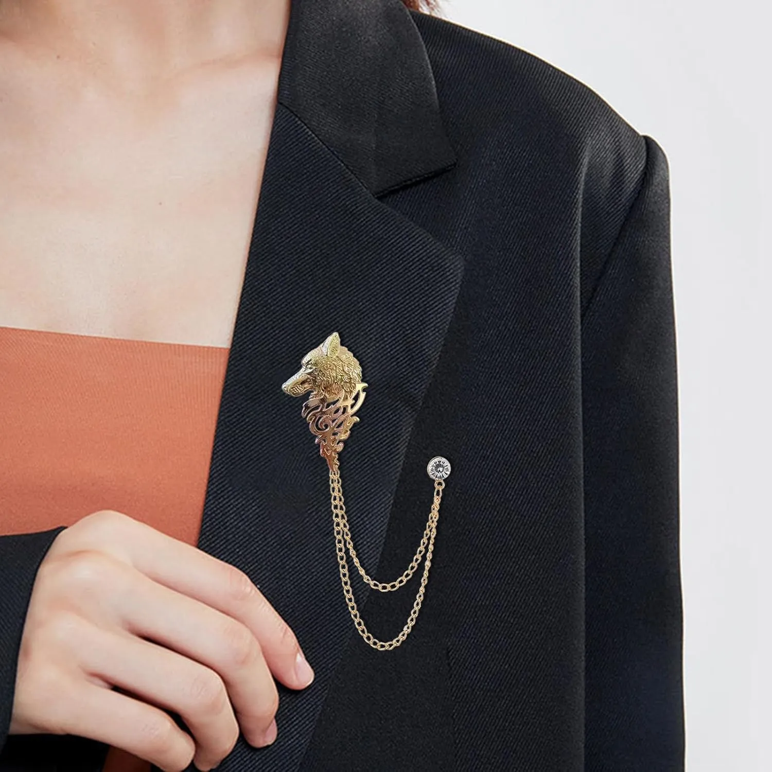 Brooches and Pins for Women Bee Chain Collar Pins for Sambas Safety Brooch Pins for Clothes Business Suit Collar Bar Pin Christmas Pins and Brooches Jewelry Gifts