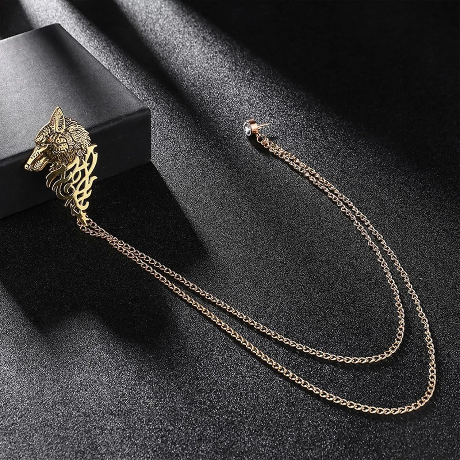 Brooches and Pins for Women Bee Chain Collar Pins for Sambas Safety Brooch Pins for Clothes Business Suit Collar Bar Pin Christmas Pins and Brooches Jewelry Gifts