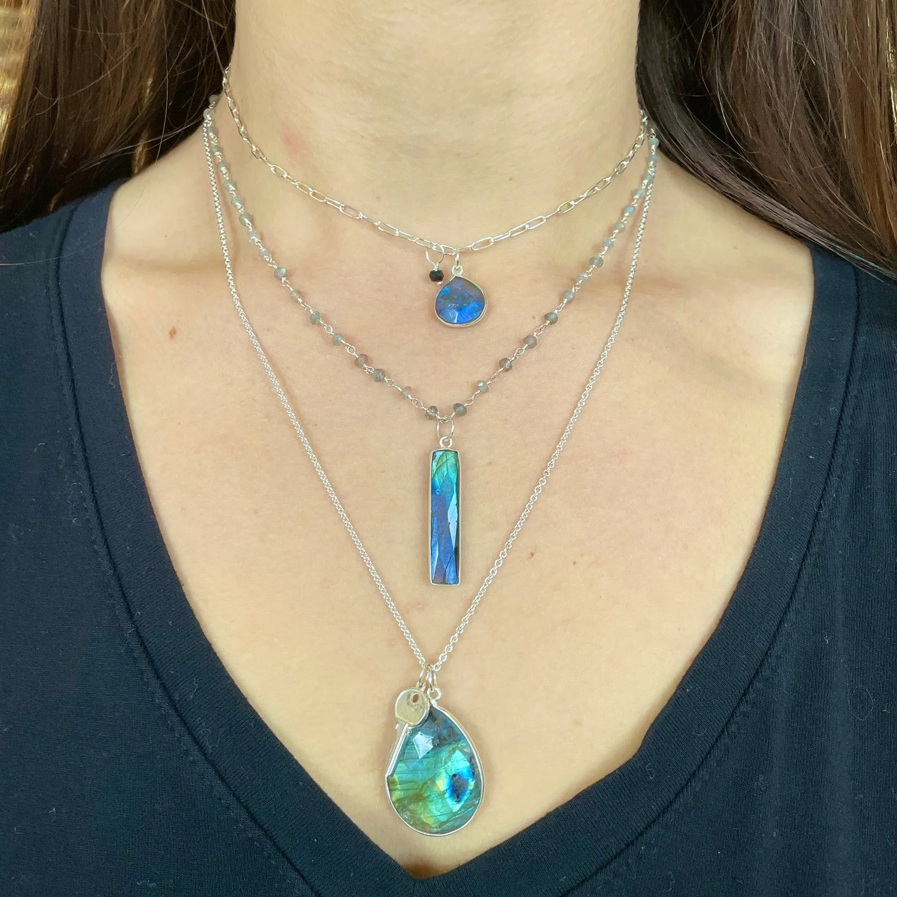 Channel Set Heart Shape Pendant