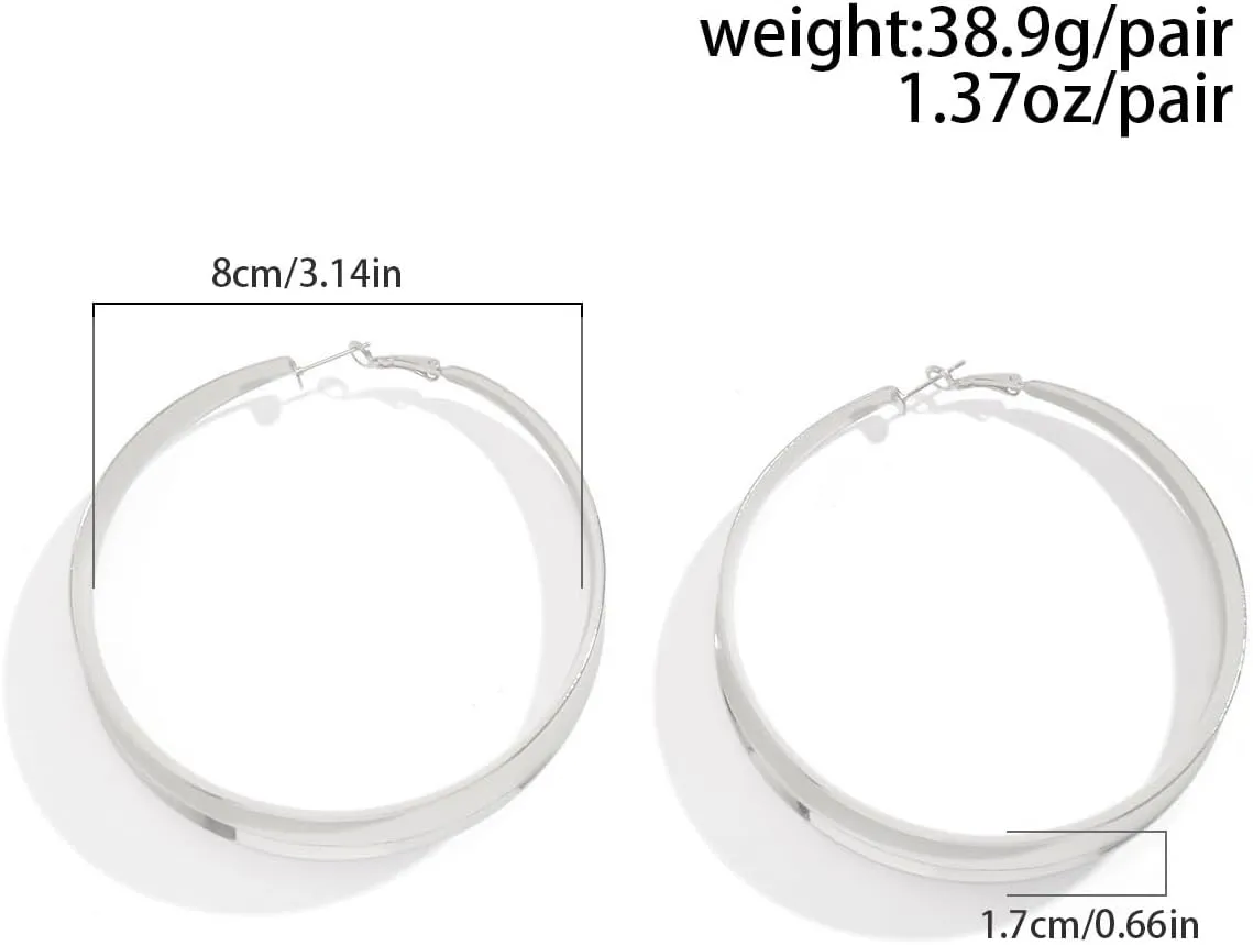 Chunky Gold Hoop Earrings for Women Chunky Large Hoop Earrings Wide Thick Hoop Earrings Polished Hoop Earrings Minimalist Earrings Gold Statement Earrings Jewelry