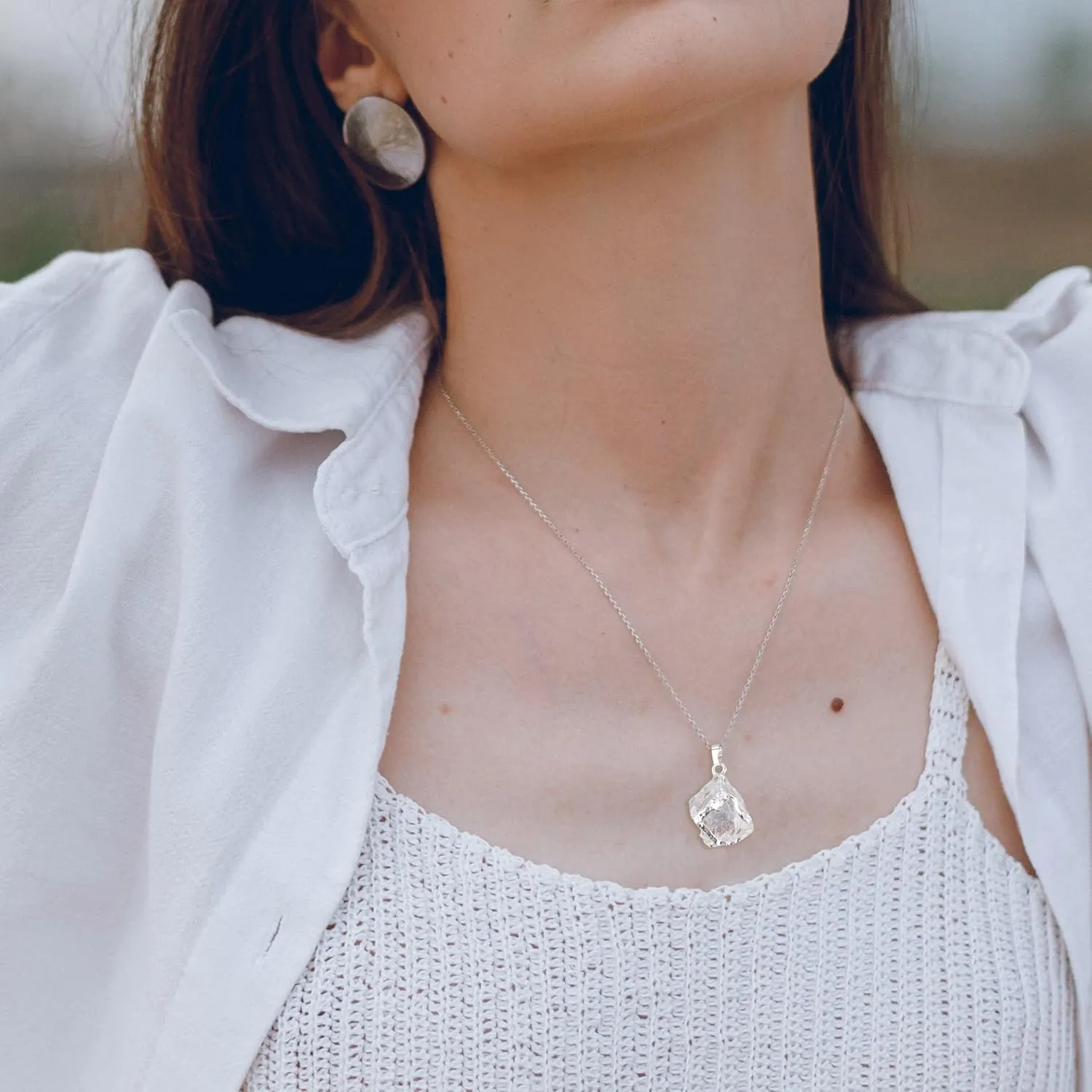 COAI Raw Crystal Necklace for Women, Amethsty Necklace/Clear Quartz Necklace/Agate Necklace/Obsidian Necklace