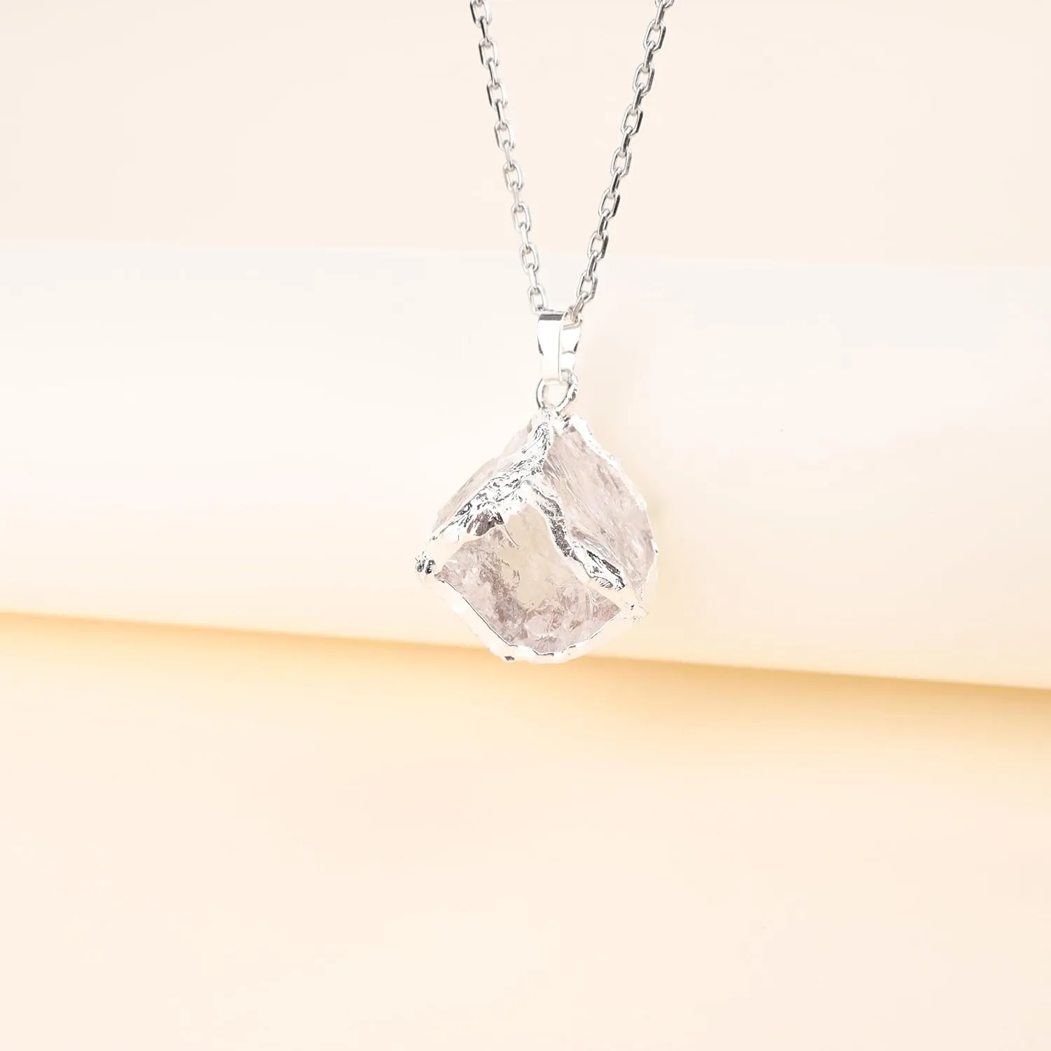 COAI Raw Crystal Necklace for Women, Amethsty Necklace/Clear Quartz Necklace/Agate Necklace/Obsidian Necklace