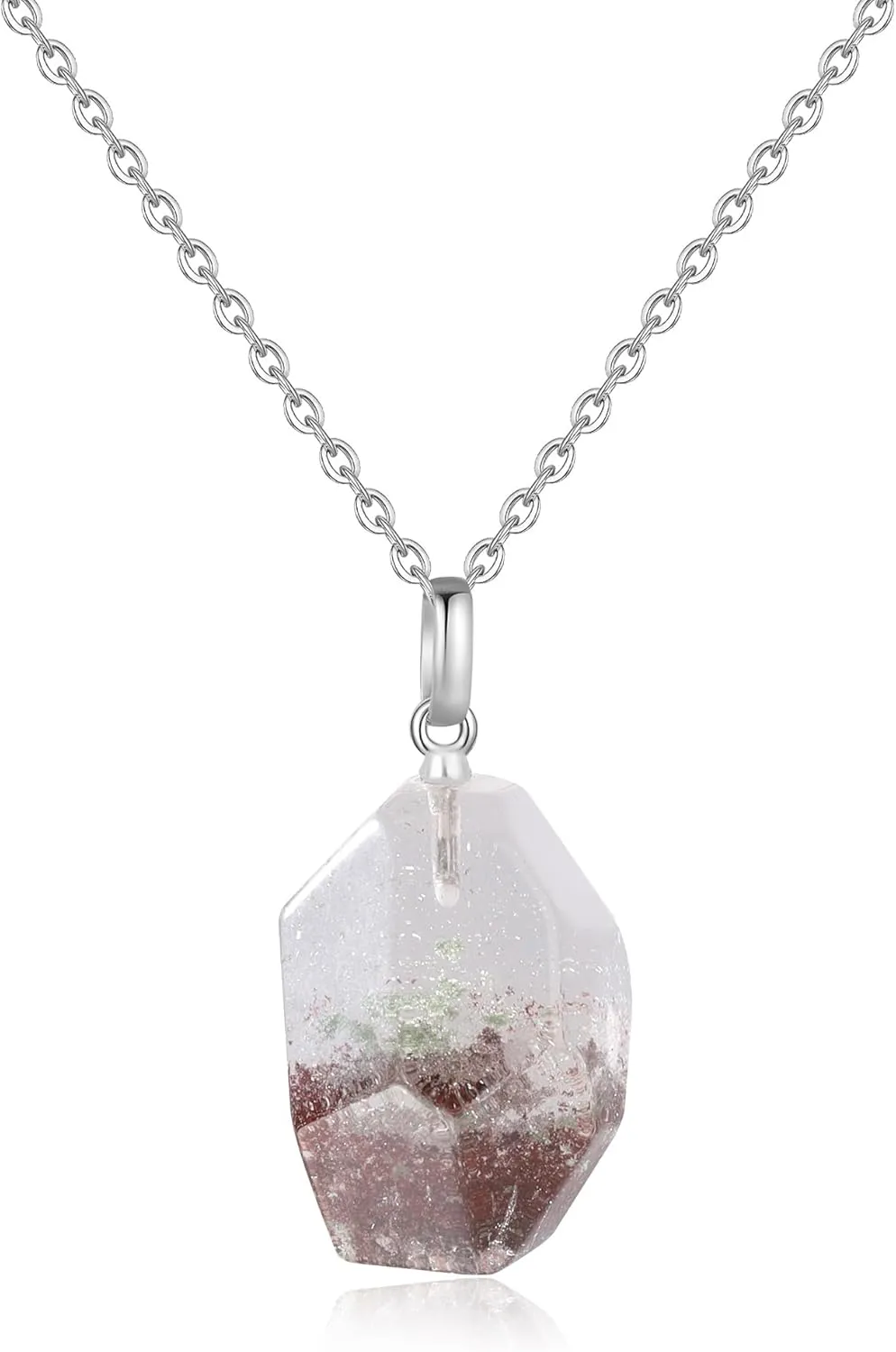COAI Women's 925 Sterling Silver Necklace, Raw Crystal Necklace for Women