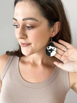 Cow Print Leather Earrings