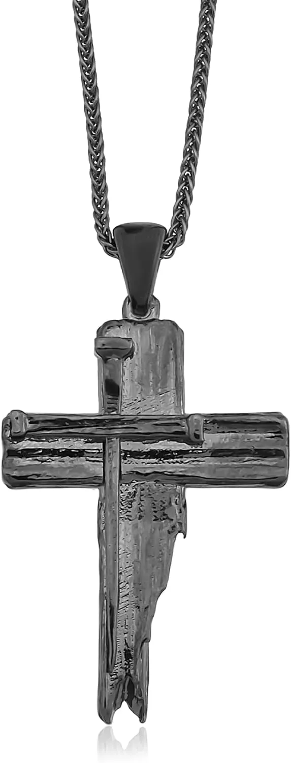 Cross Necklace for Men - Real 925K Sterling Silver Pendant, Timeless Symbol of Faith, Oxidized Silver Crucifix Necklaces