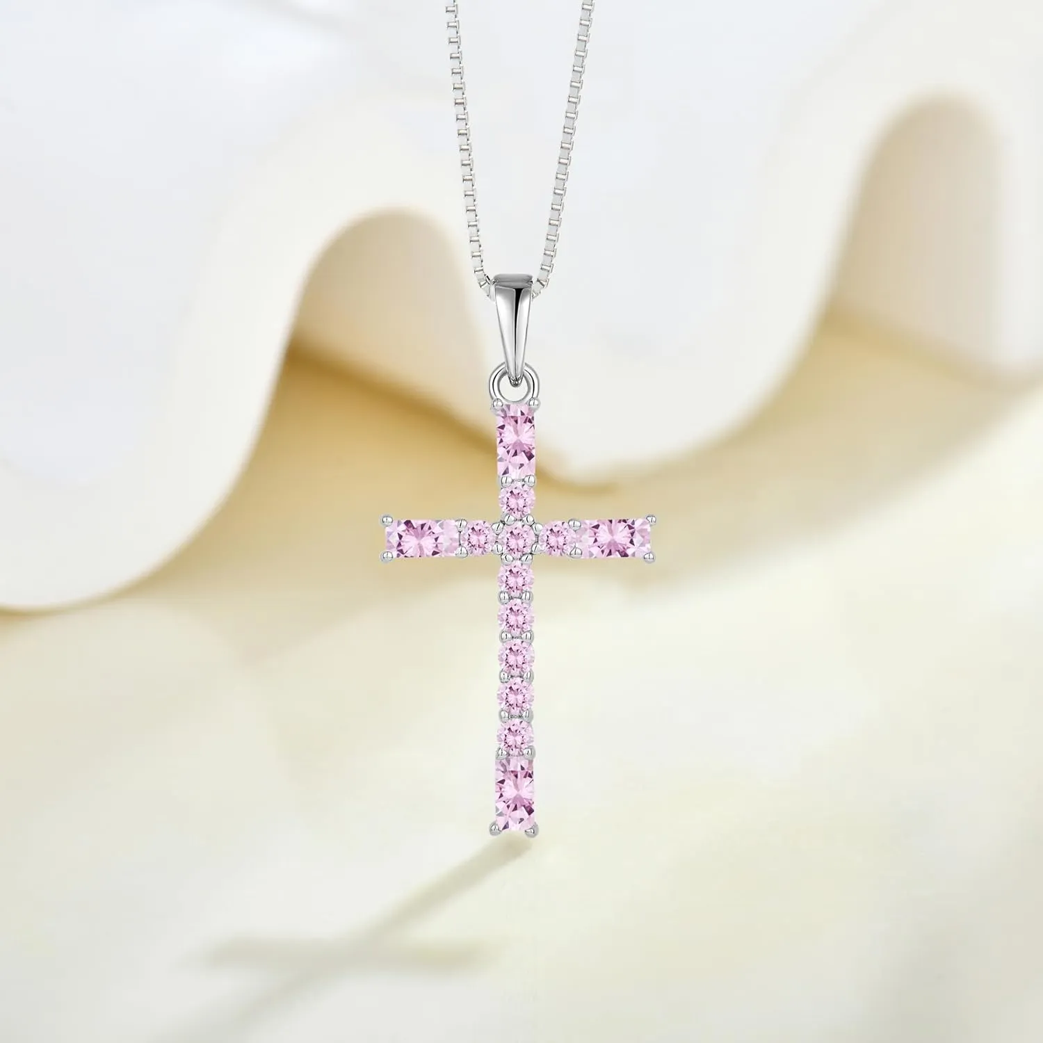 Cross Necklace for Women 925 Sterling Silver Faith Necklaces Cubic Zirconia Pendant Dainty Jewelry for Women