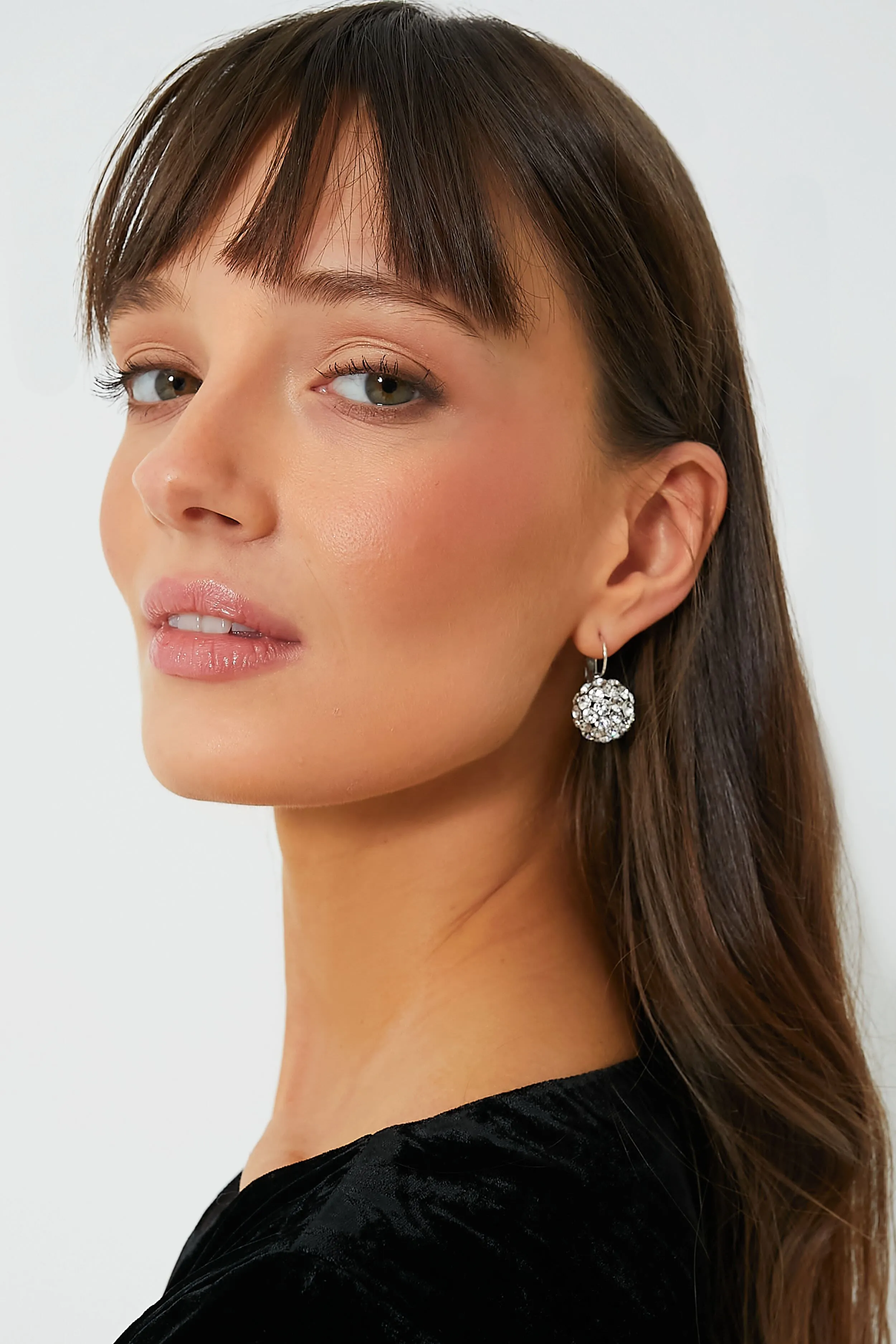 Crystal Nora Drop Hoop Earrings