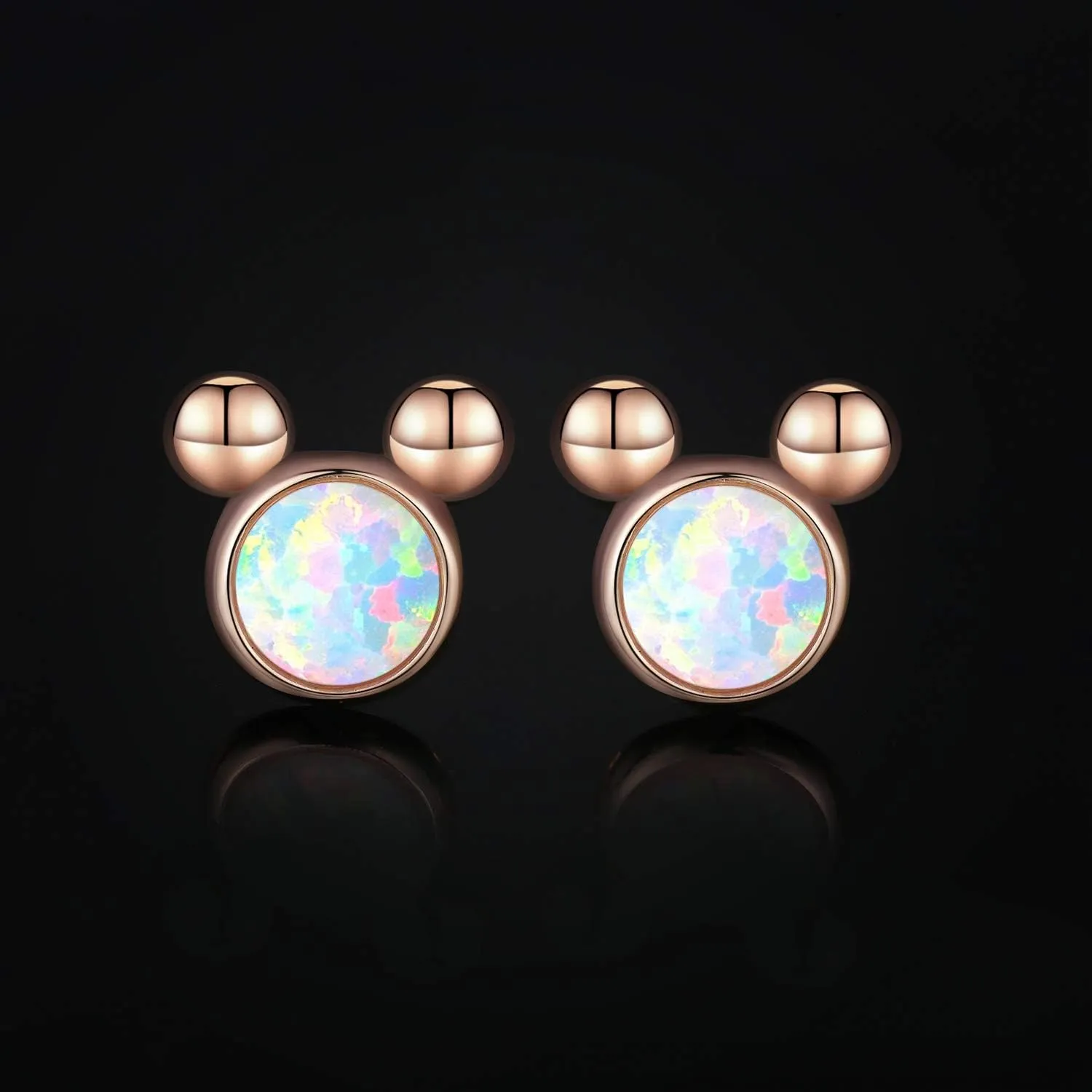 Cuoka 925 Sterling Silver Mouse Stud Earrings,Cute Animal Mouse Pierced Earrings Jewelry for Women