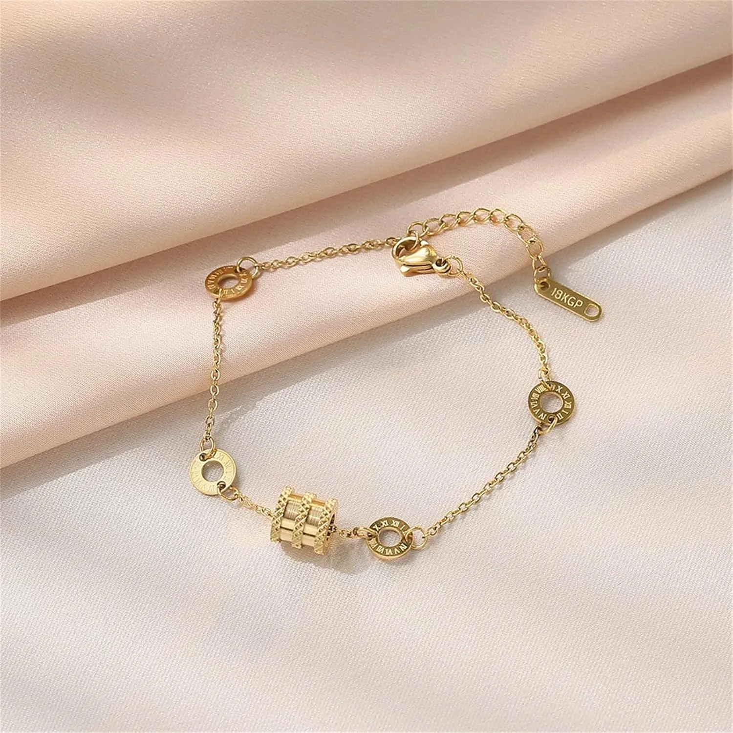 Dainty Gold Bracelets for Women, 14K Gold Plated Adjustable Bracelet Hypoallergen Bracelets for Women Jewelry