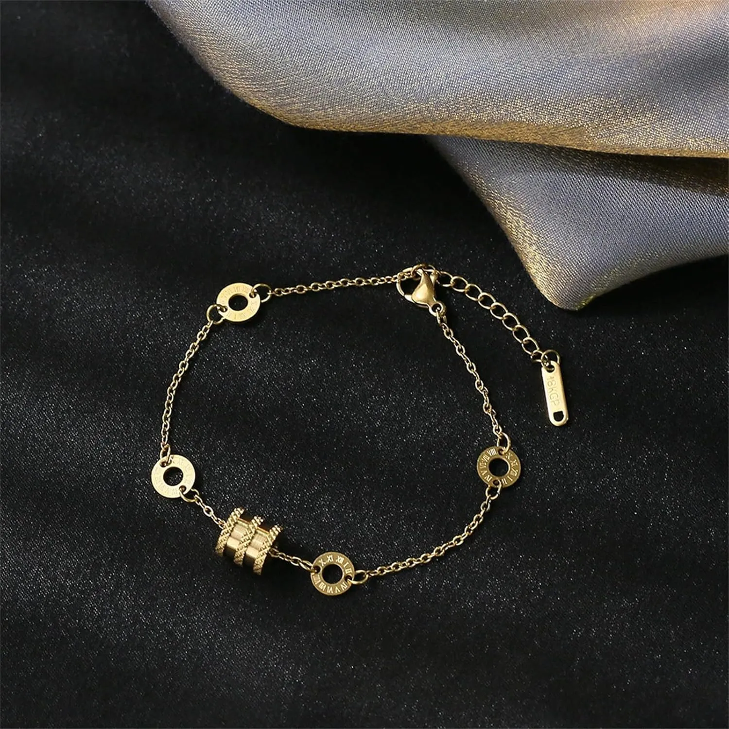 Dainty Gold Bracelets for Women, 14K Gold Plated Adjustable Bracelet Hypoallergen Bracelets for Women Jewelry