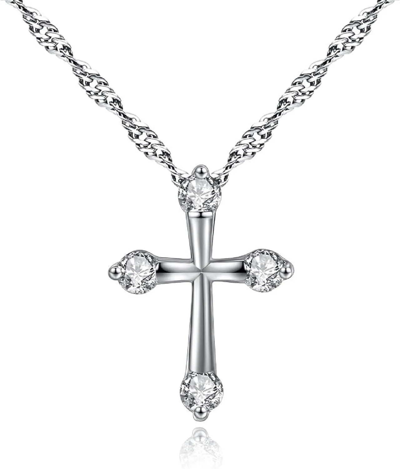 Diamond Necklaces Cross for Women, Dainty Gold Necklace 14k Gold Plated Long Lariat Necklace Simple Gold CZ Diamond Choker Necklaces for Women Trendy Gold Necklace Jewelry Gifts for Girls
