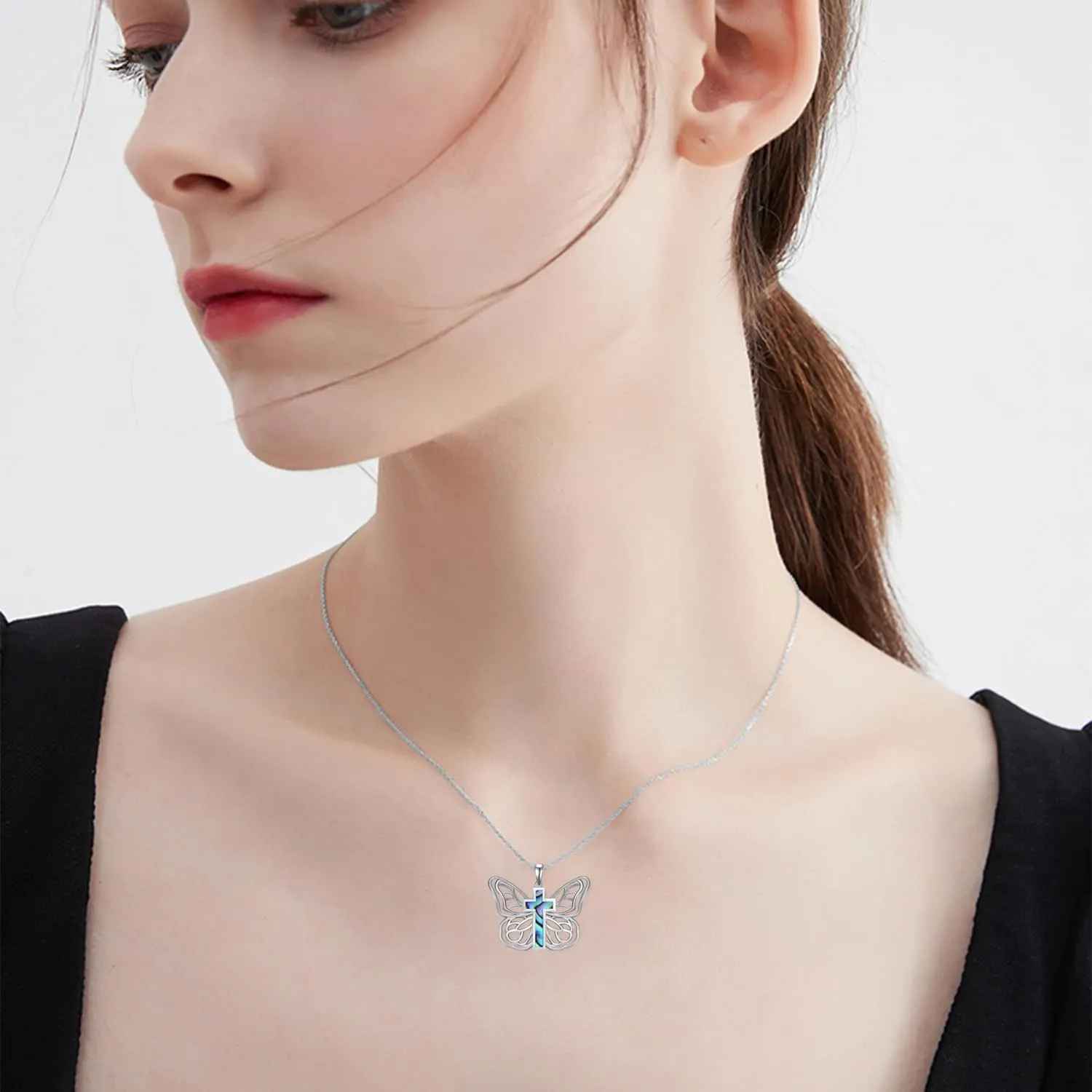 Dragonfly/Butterfly/Owl Necklaces for Women 925 Sterling Silver Moonstone Witch/Evil Eye/Celtic Cross Pendant Necklaces Boho Jewelry Gifts for Women