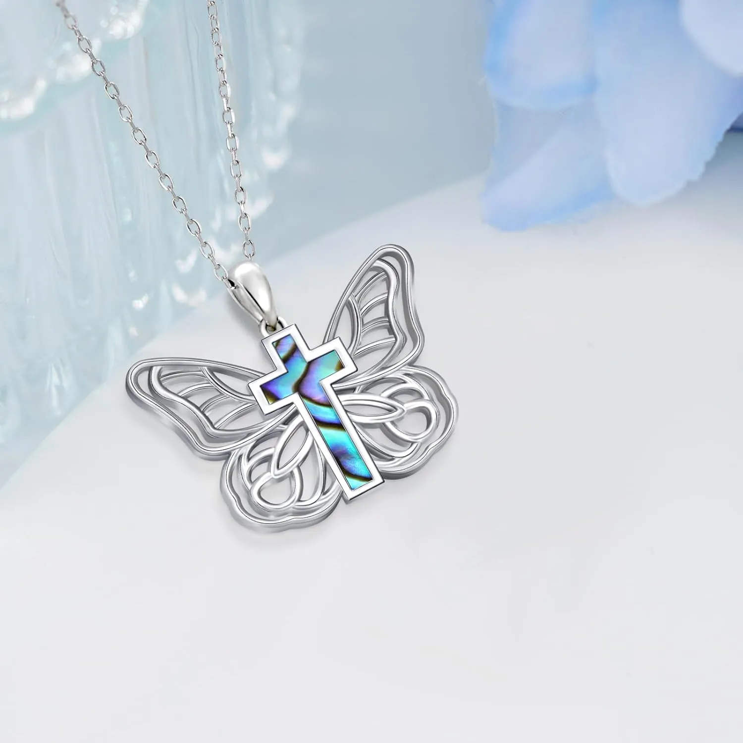 Dragonfly/Butterfly/Owl Necklaces for Women 925 Sterling Silver Moonstone Witch/Evil Eye/Celtic Cross Pendant Necklaces Boho Jewelry Gifts for Women