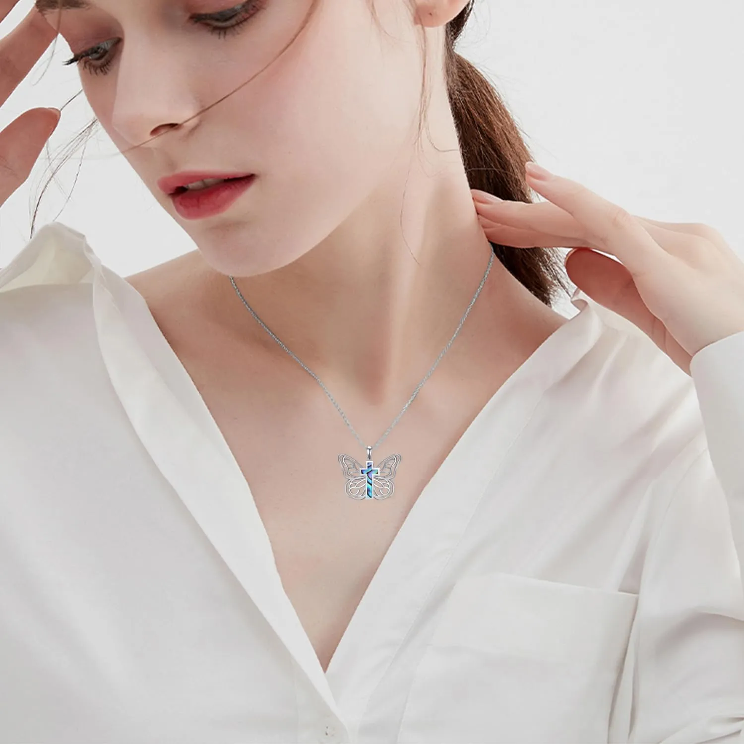 Dragonfly/Butterfly/Owl Necklaces for Women 925 Sterling Silver Moonstone Witch/Evil Eye/Celtic Cross Pendant Necklaces Boho Jewelry Gifts for Women