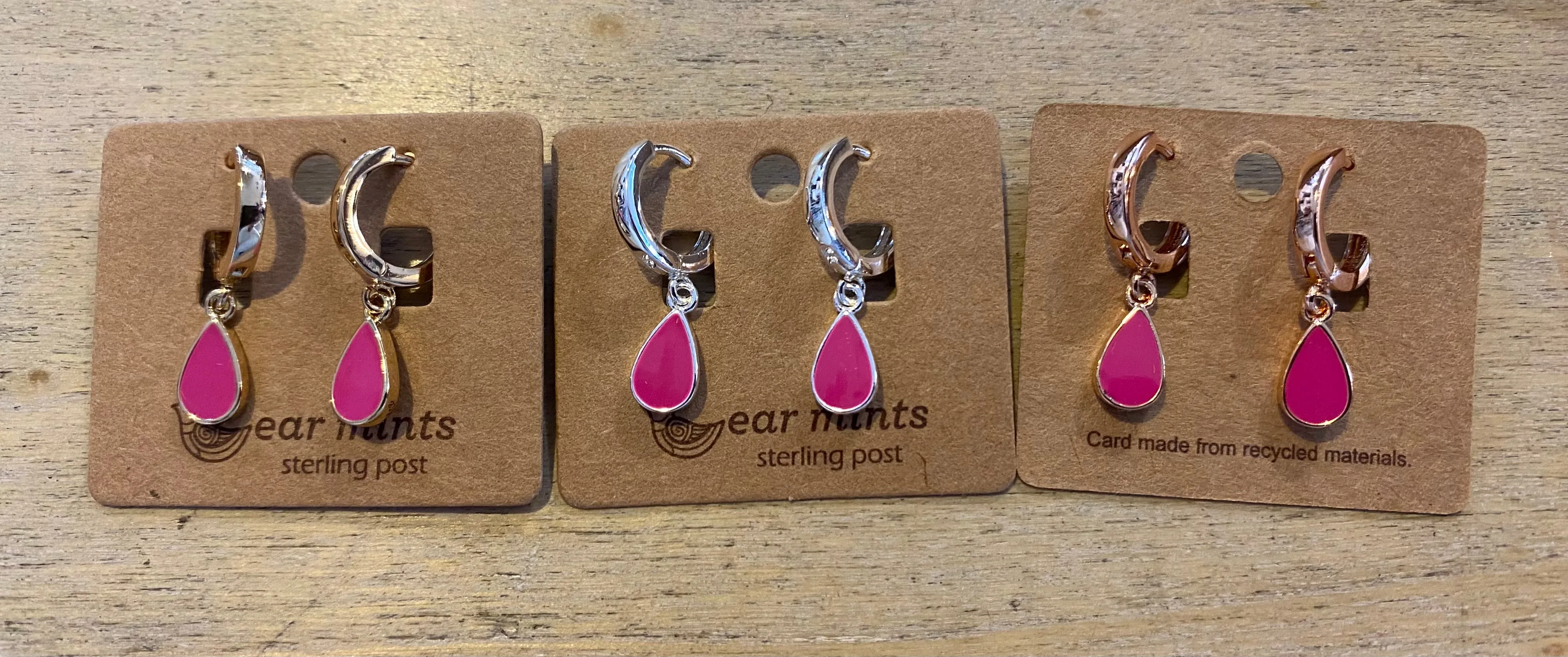 Ear Mints Enamel Teardrop Huggie Earrings 3022