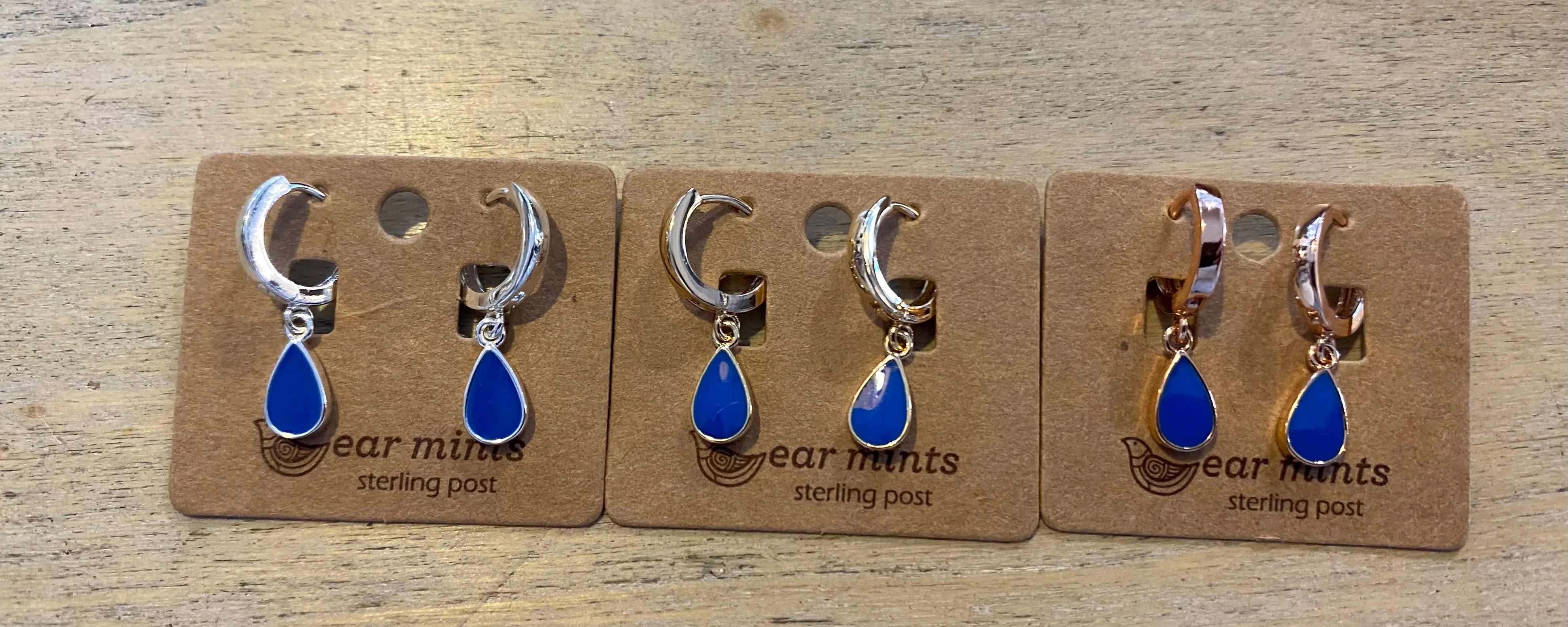 Ear Mints Enamel Teardrop Huggie Earrings 3022