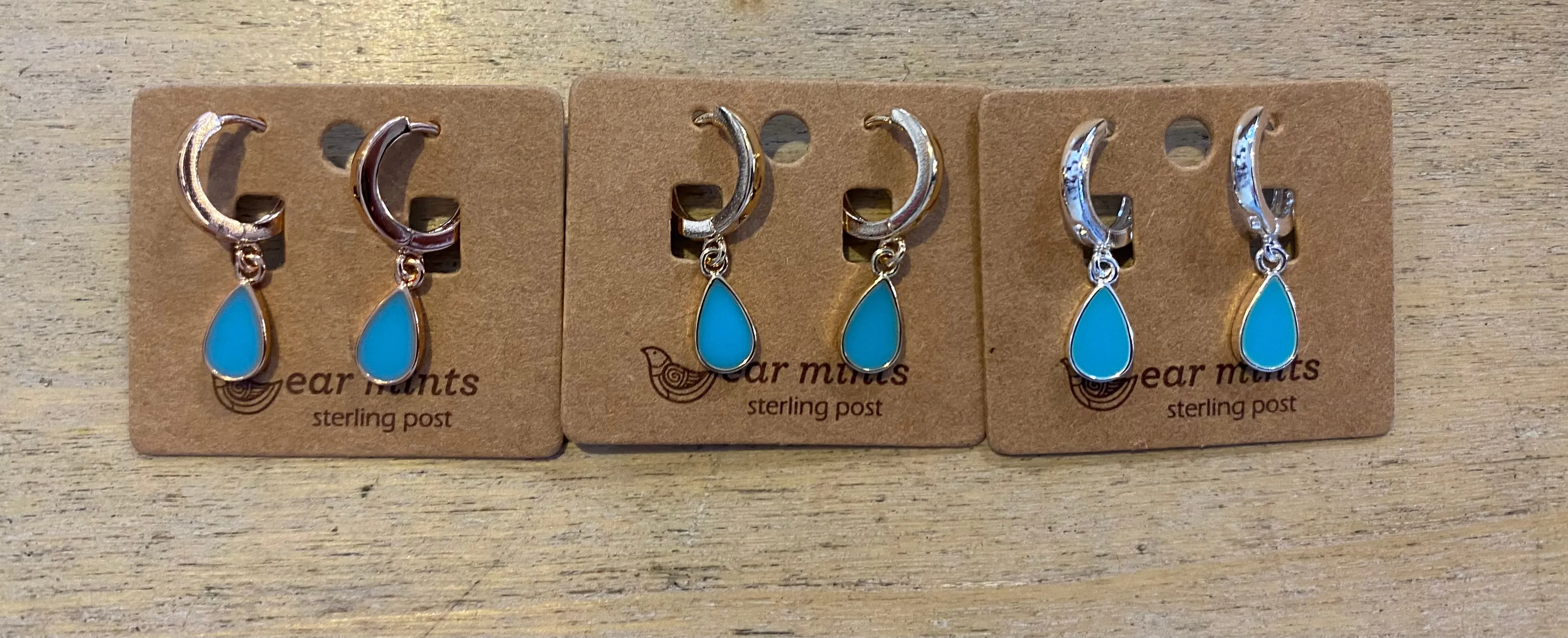 Ear Mints Enamel Teardrop Huggie Earrings 3022