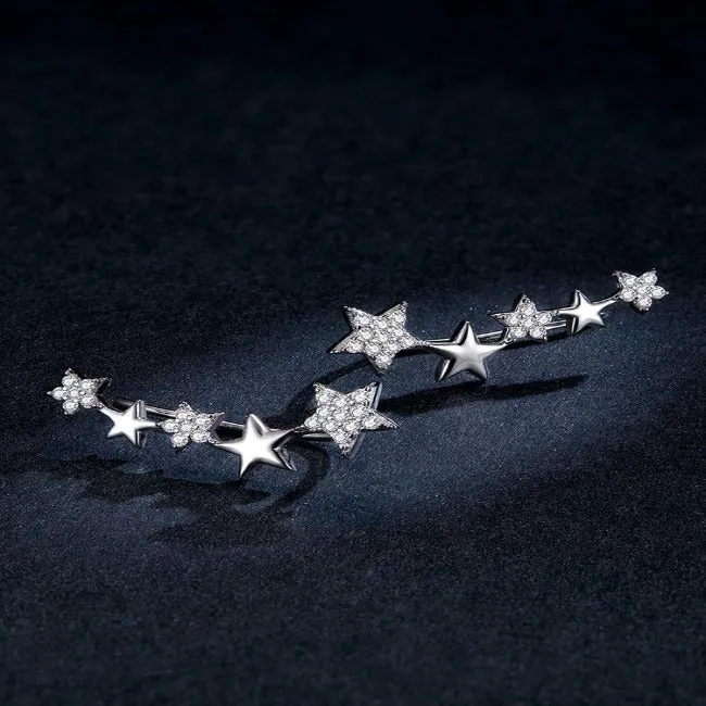 Elegant Star Ear Climber Stud Earrings