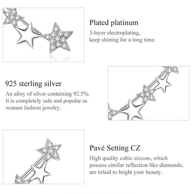 Elegant Star Ear Climber Stud Earrings