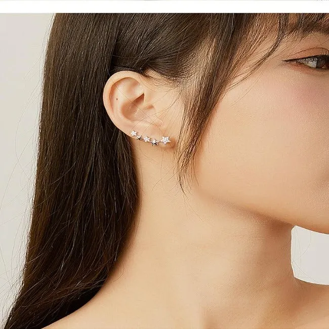 Elegant Star Ear Climber Stud Earrings